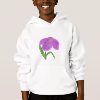 Moletom com Capuz Infantil Floral Roxo Suave