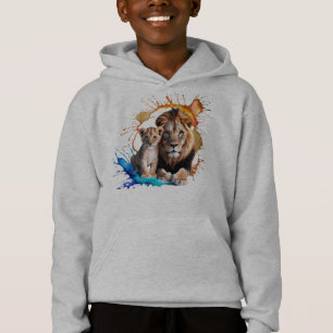 Moletom com Capuz Lion Cub Paint Splatter - Menino