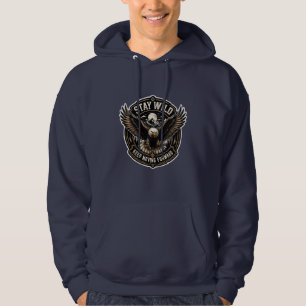 Moletom com Capuz Masculino Stay Wild Eagle Gráfic