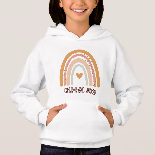 Moletom com Capuz para Crianças – Boho Arco-Íris “ (Frente)