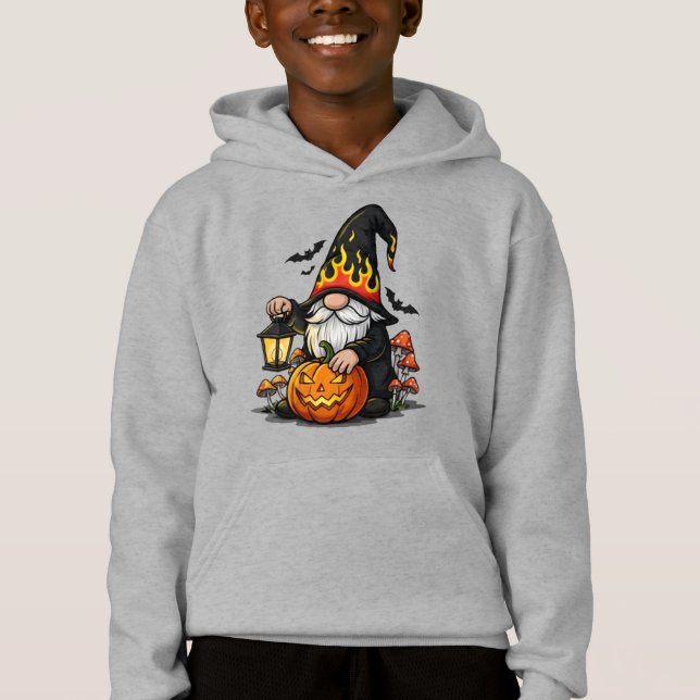 Moletom com Capuz para Crianças Gnome de Halloween (Frente)