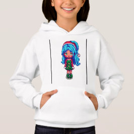 Moletom com capuz para menina Cabelo azul menina