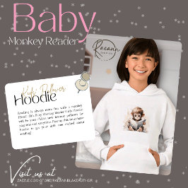 Moletom com capuz para meninas Baby Monkey Reader