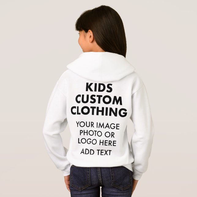 Moletom com capuz personalizado para MENINAS - BRA (Parte Traseira Completa)