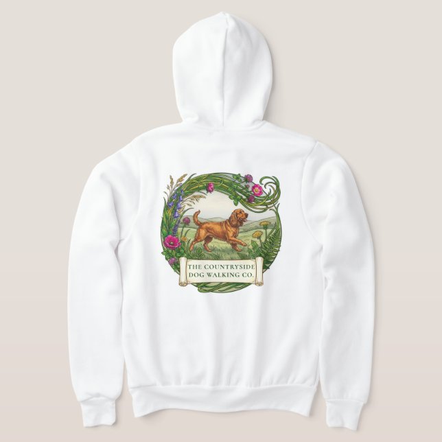 Moletom com capuz personalizável para passeador de (Postura das costas)
