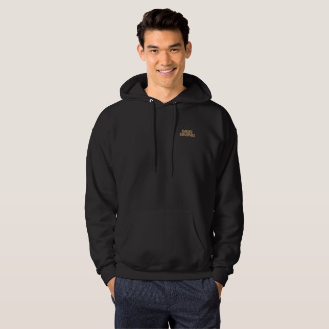 Moletom com capuz preto para homens que fazem Mud  (Frente Completa)