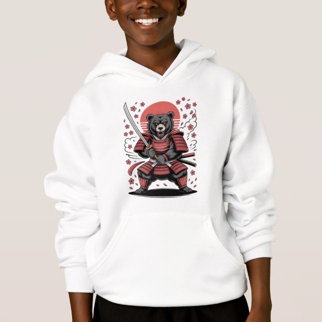 Moletom com Capuz Samurai Bear Kids (Frente)