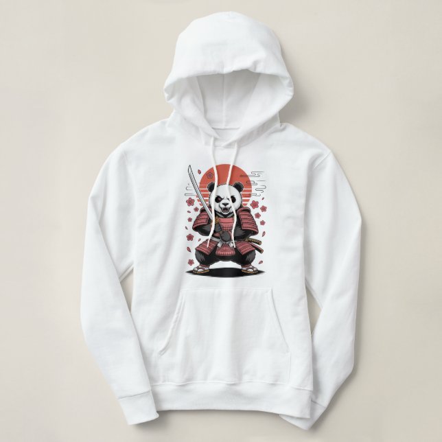 Moletom com Capuz Samurai Panda Urso Adulto (Frente do Design)