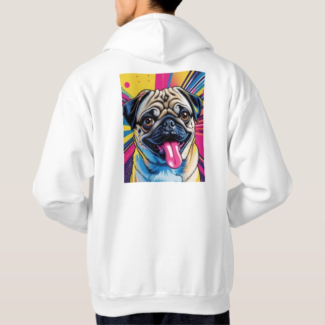 Moletom com desenho de pug em pop art 01 (Verso)