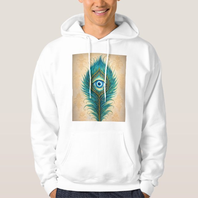 Moletom com design de penas de pavão (Frente)