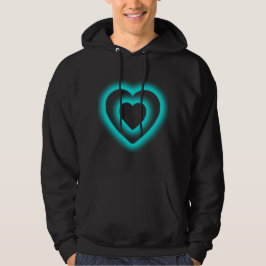 Moletom com Design de Símbolo de Coração Azul Dupl