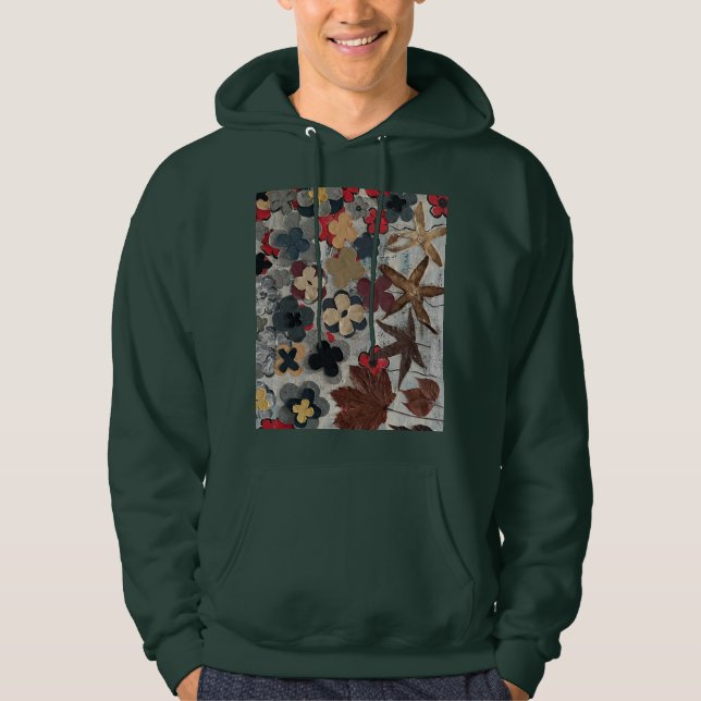 Moletom com Estampa Artística Floral Azul Turquesa (Frente)
