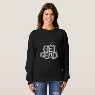 Moletom com gola redonda e texto branco em negrito