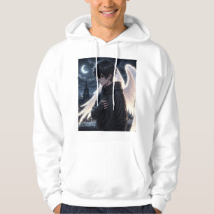 Moletom com Gráfico de Anime Boy com Asas de Anjo