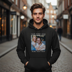 Moletom com Gráfico de Foto Personalizada e Texto