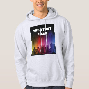 Moletom com Silhueta de Cidade Neon Cyberpunk Synt