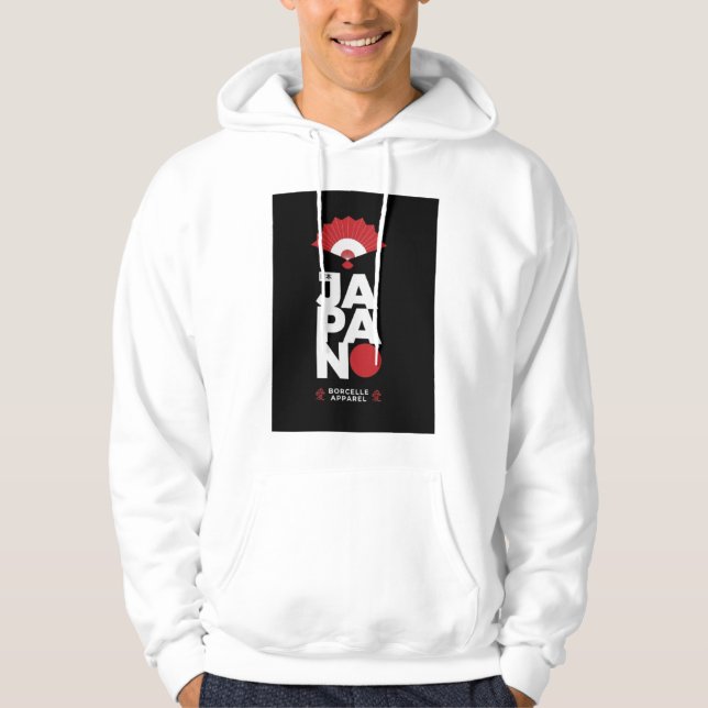 Moletom com tipografia ousada Japan Red folding fa (Frente)