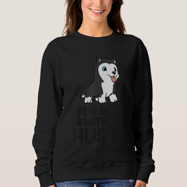 Moletom Com um adorável cão husky siberiano (Frente)