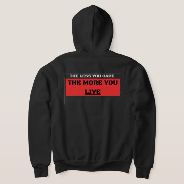 Moletom com Zip Streetwear The Less You Care The M (Postura das costas)