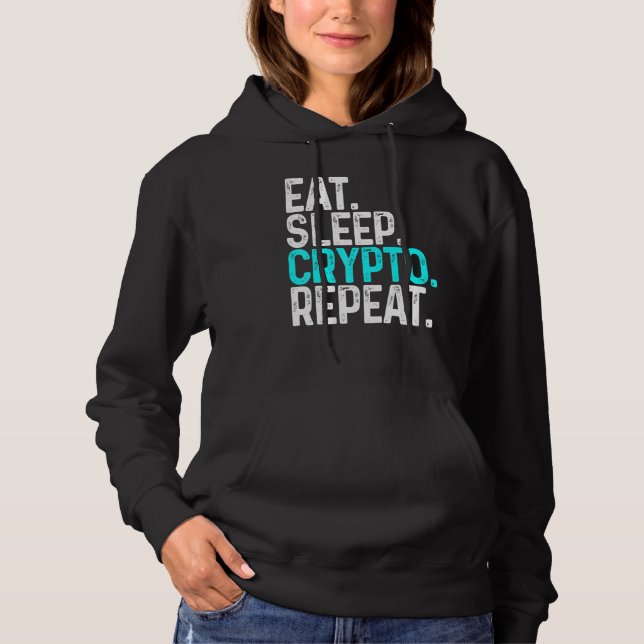 Moletom Coma Crypto Repetir o Bloqueio de Criptomoeda Engr (Frente)