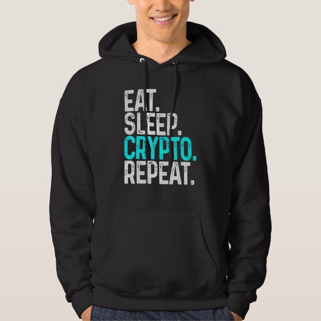 Moletom Coma Crypto Repetir o Bloqueio de Criptomoeda Engr (Frente)
