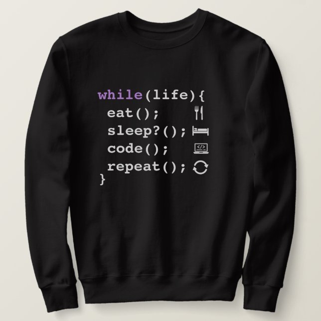 Moletom Coma Dormir Código Repetir – Programador Minimalis (Frente do Design)