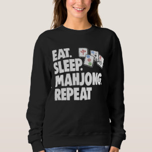 Moletom Coma Dormir Mahjong Repetir Mulheres Jogo