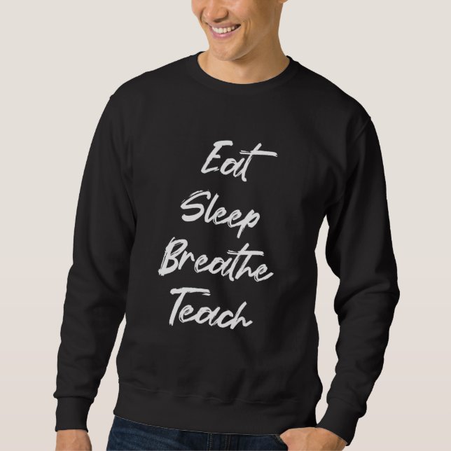 Moletom Coma Dormir Respire Ensino Ensino Professora (Frente)