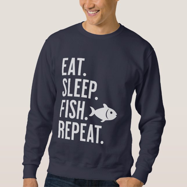 Moletom Coma. Durma. Peixe. Repita. Frio de Pesca Engraçad (Frente)