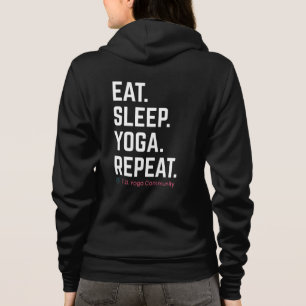 Moletom Coma. Durma. Yoga. Repita. Casaco com Capuz
