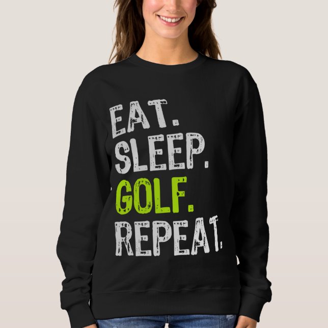 Moletom Coma Golfe Dormindo Repita Golfer Golfing Engraçad (Frente)