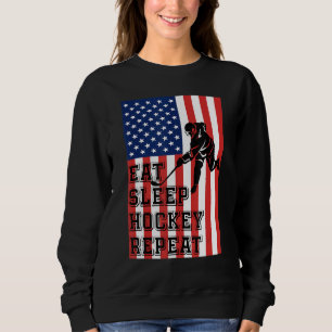 Moletom Coma Hockey Com Sono Repita Bandeira