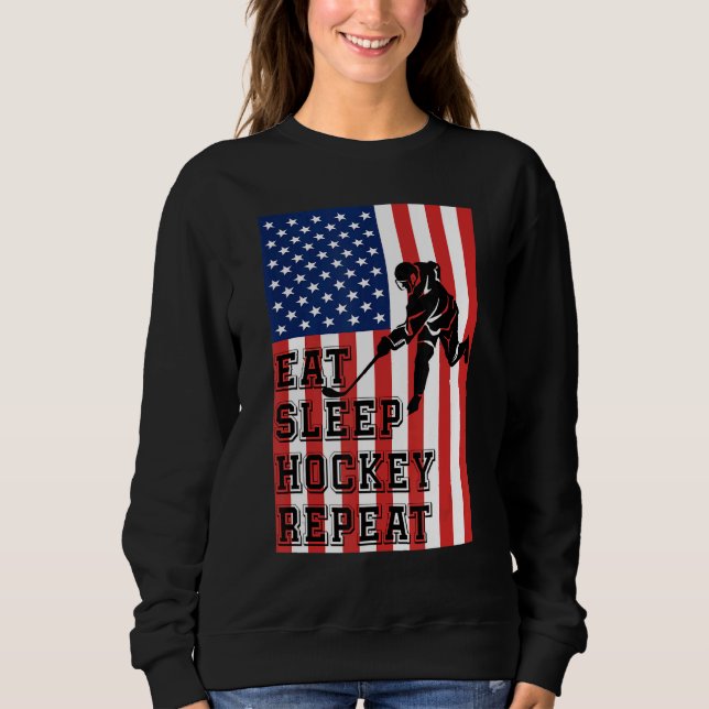 Moletom Coma Hockey Com Sono Repita Bandeira (Frente)