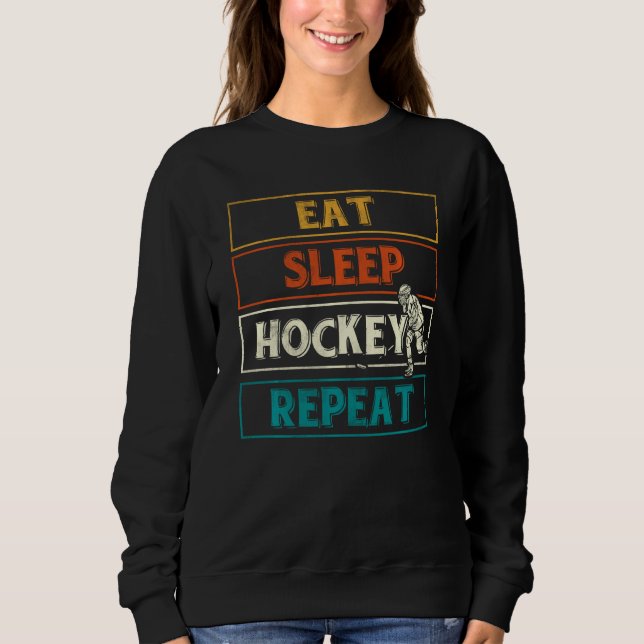 Moletom Coma Hockey com Sono Repito Jogador de Hóquei Engr (Frente)