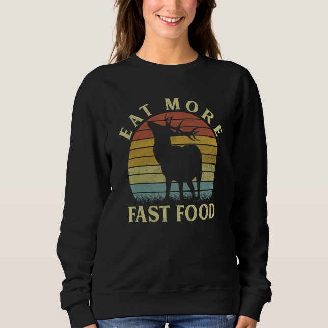 Moletom Coma Mais Rapidamente Comida Vintage Deer Hunter (Frente)