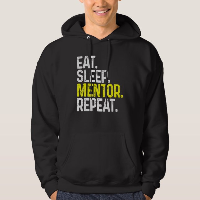 Moletom Coma o mentor do sono Repita o mentor engraçado (Frente)