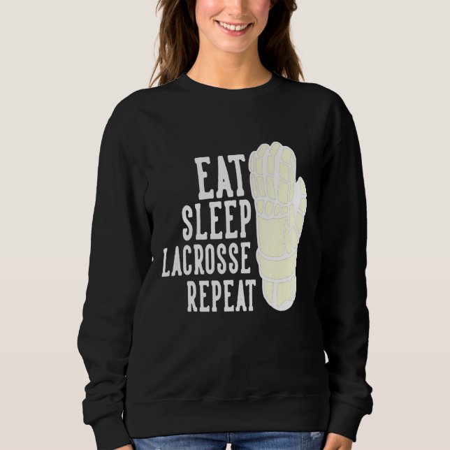 Moletom Coma o Sono Lacrosse Repete Rapazes Lax Sports Tea (Frente)