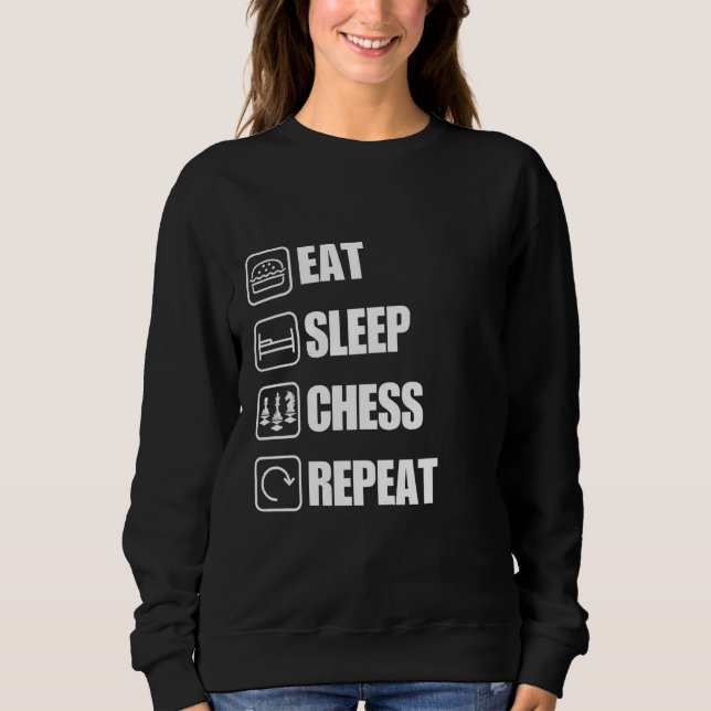 Moletom Coma Sleep Chess Repita Citação Engraçada (Frente)