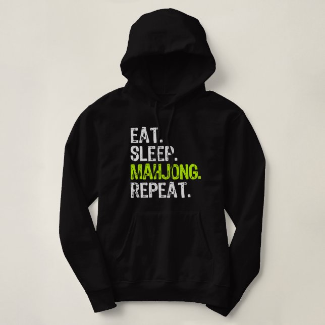 Moletom Coma Sleep Mahjong Repetir Jogador Engraçado (Frente do Design)