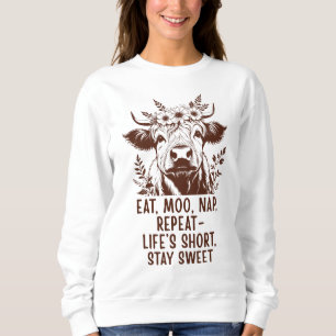 Moletom Coma Vaca Dormir Repetir - Vaca das Terras Altas E