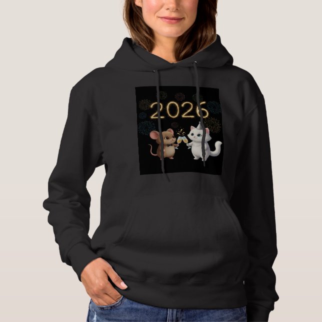 Moletom comemorar 2026 Capuz ai foi usado (Frente)