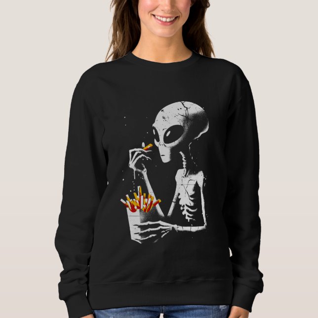 Moletom Comendo alienígenas Fritas Francesas - Alienígena  (Frente)