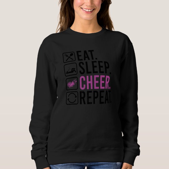 Moletom Comer Dormir Alegrar Repetir Cheerleading Cheerlea (Frente)