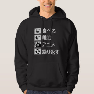 Moletom Comer Dormir Anime Repetir Escrita de Sinais Japon