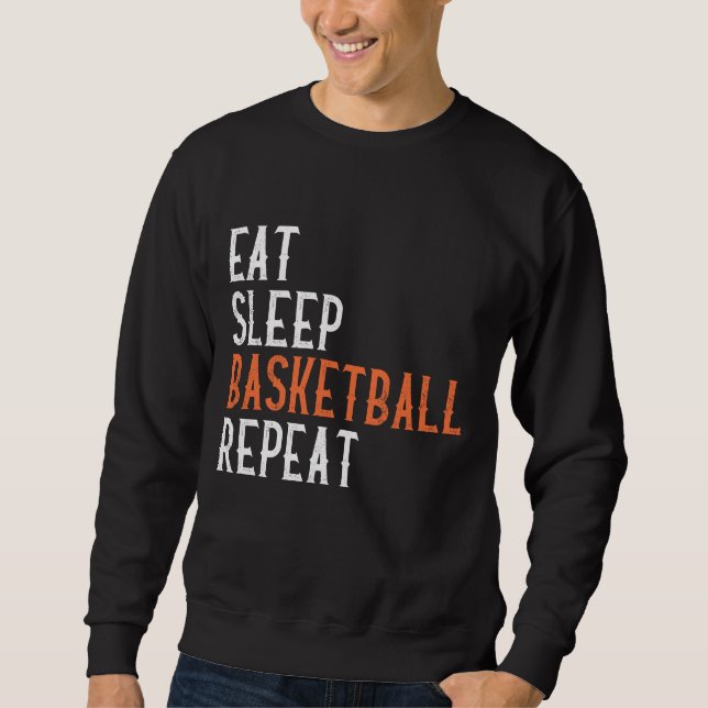 Moletom Comer Dormir Basquetebol Repetir (Frente)