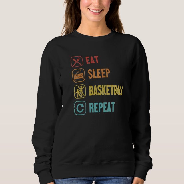 Moletom Comer Dormir Basquetebol Repetir  Jogador Pro Basq (Frente)