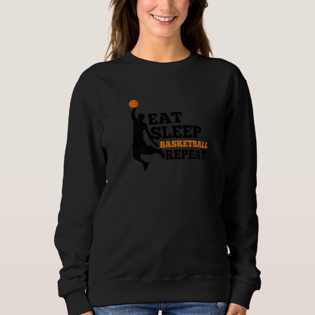 Moletom Comer Dormir Basquetebol Repetir para Treinador de (Frente)