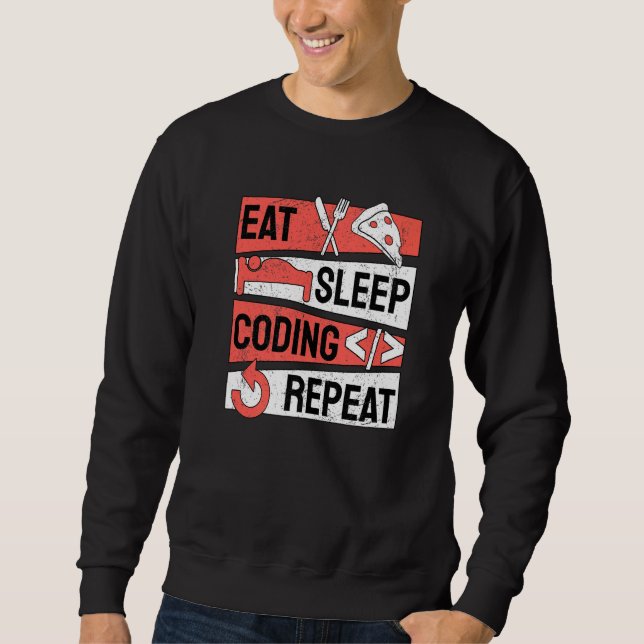 Moletom Comer Dormir Codificação Repetir Programador Progr (Frente)