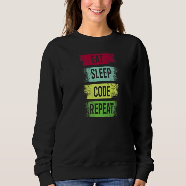 Moletom Comer Dormir Código Repetir Codificação Programado (Frente)