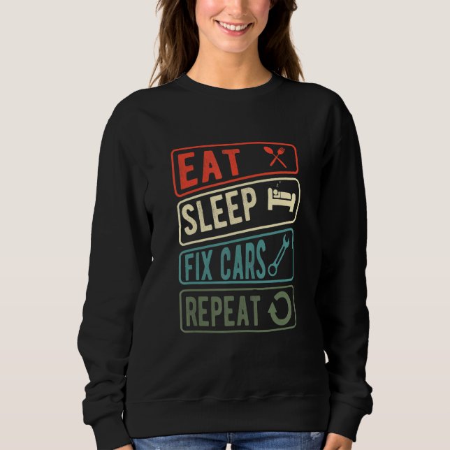 Moletom Comer Dormir Consertar Carros Repetir Mecânico Eng (Frente)